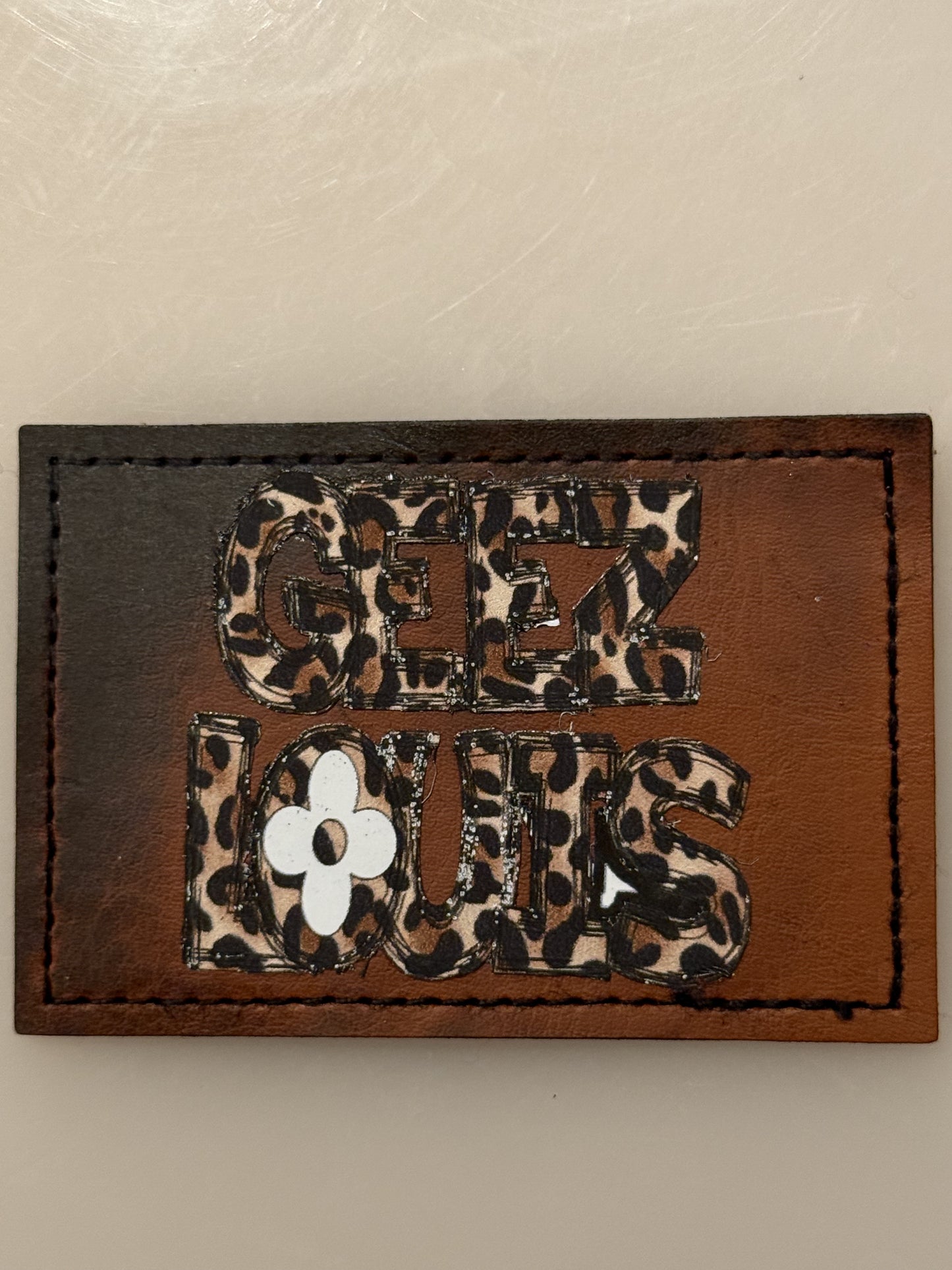 Geez Louis Leather Patch-Brown