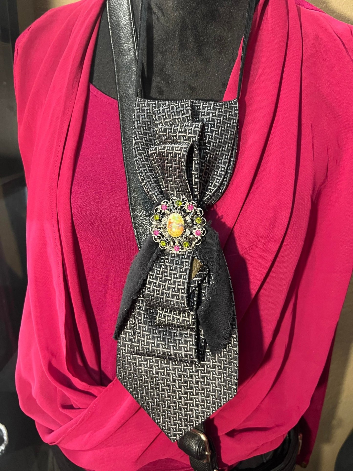 Black Opal Tie Necklace - Mad Gringa Hats & Boutique