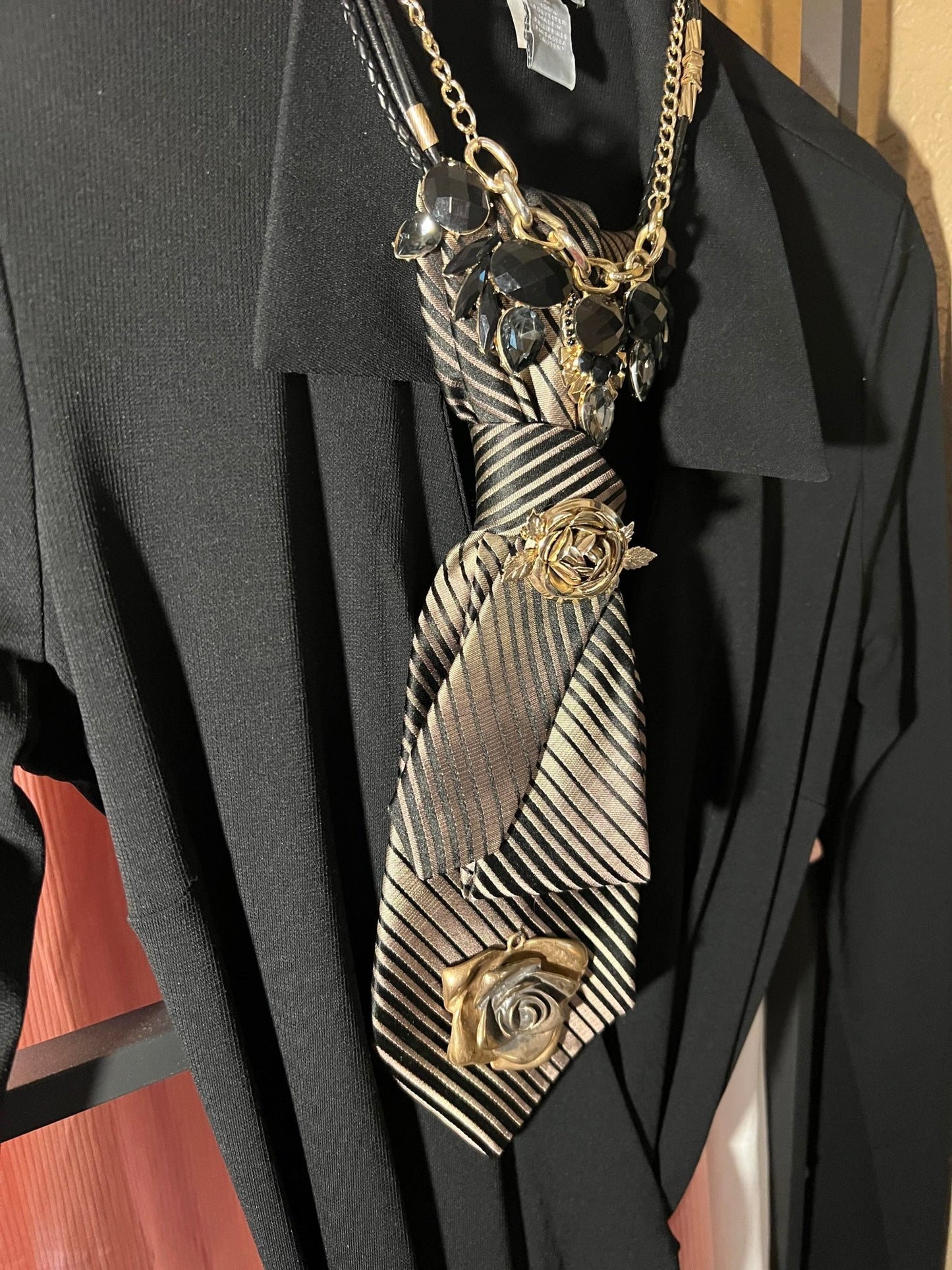 Black Rose Tie Necklace - Mad Gringa Hats & Boutique