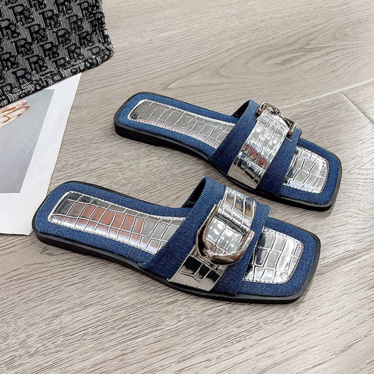 Buckle Trim Open Toe Sandals - Mad Gringa Hats & Boutique