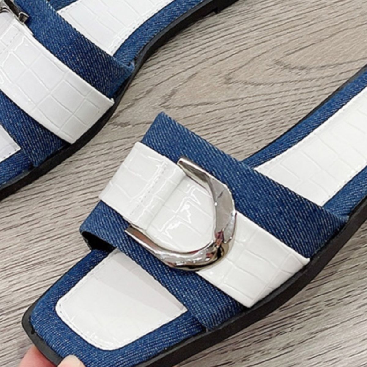 Buckle Trim Open Toe Sandals - Mad Gringa Hats & Boutique