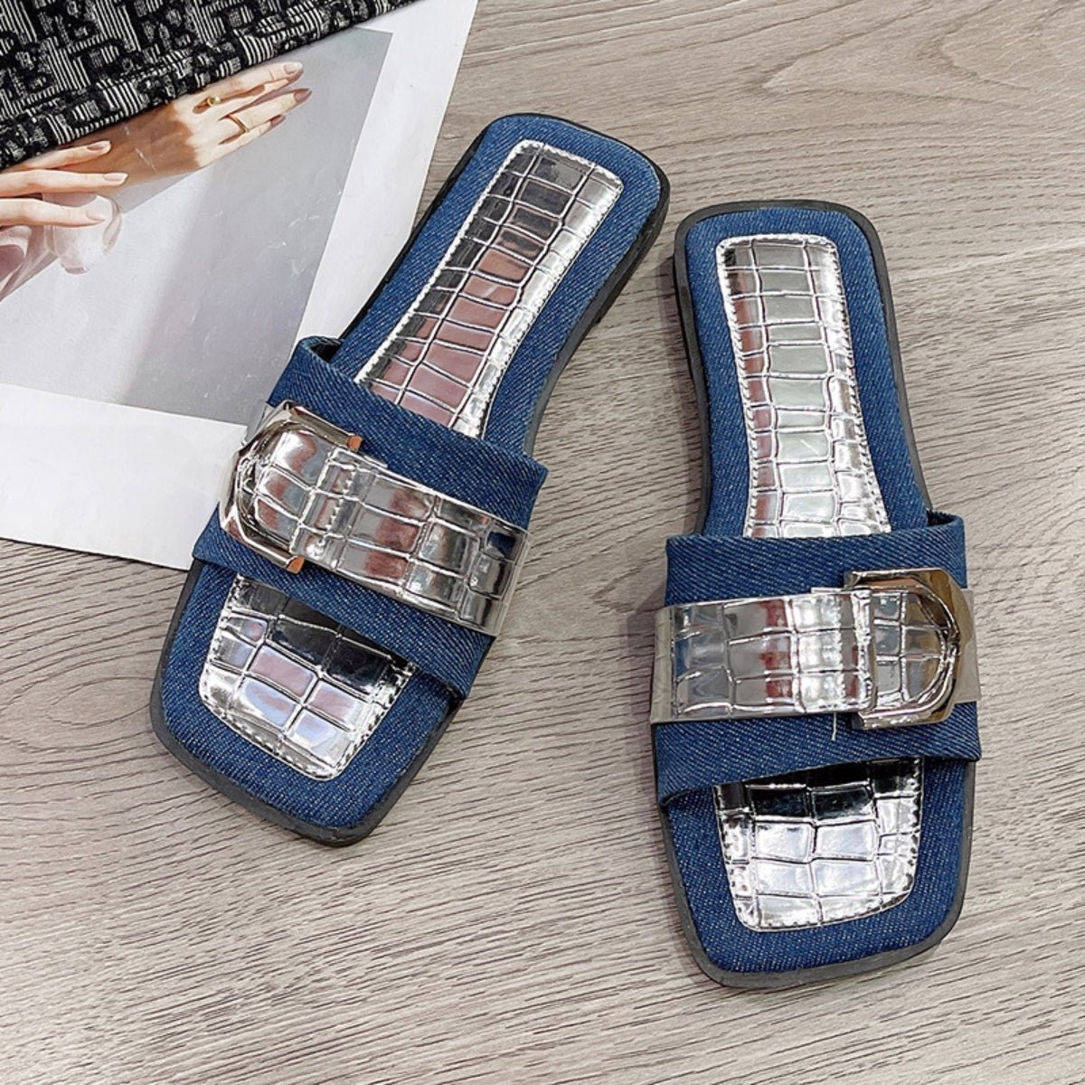 Buckle Trim Open Toe Sandals - Mad Gringa Hats & Boutique