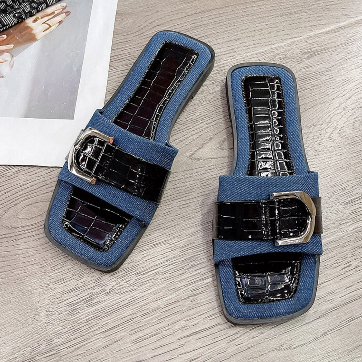 Buckle Trim Open Toe Sandals - Mad Gringa Hats & Boutique