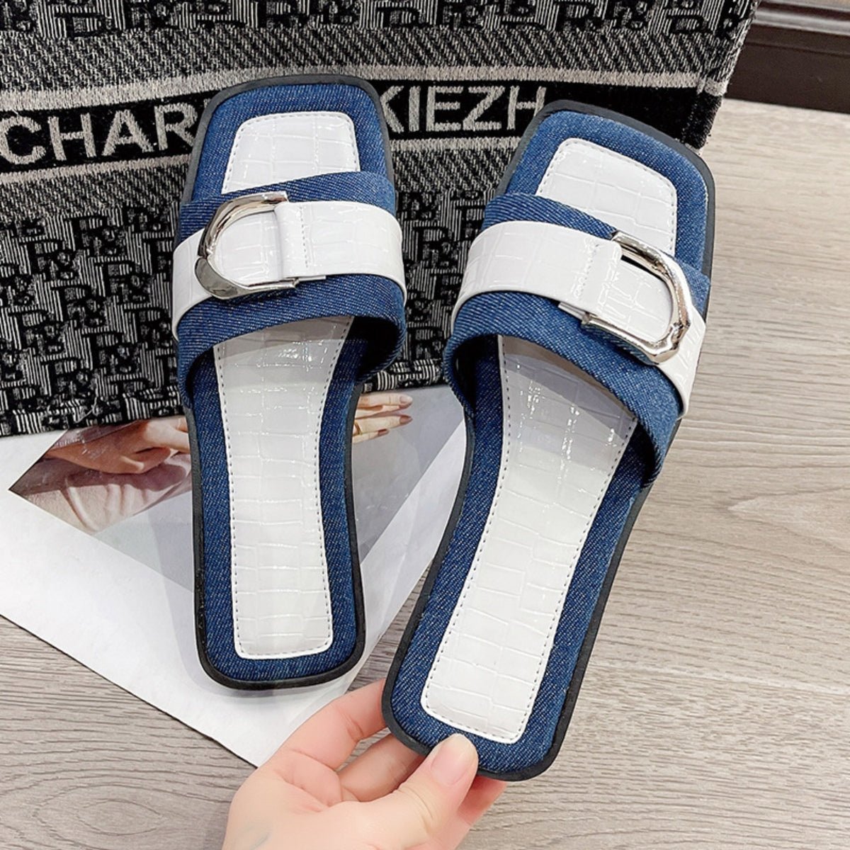 Buckle Trim Open Toe Sandals - Mad Gringa Hats & Boutique