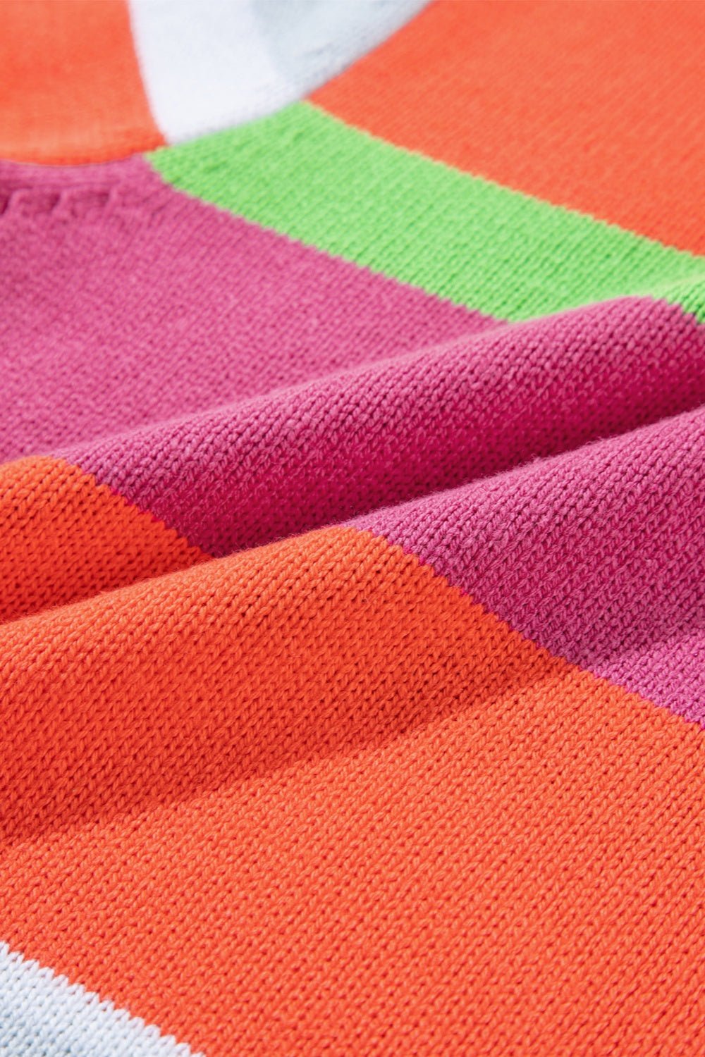 Color Block Round Neck Half Sleeve Knit Top - Mad Gringa Hats & Boutique