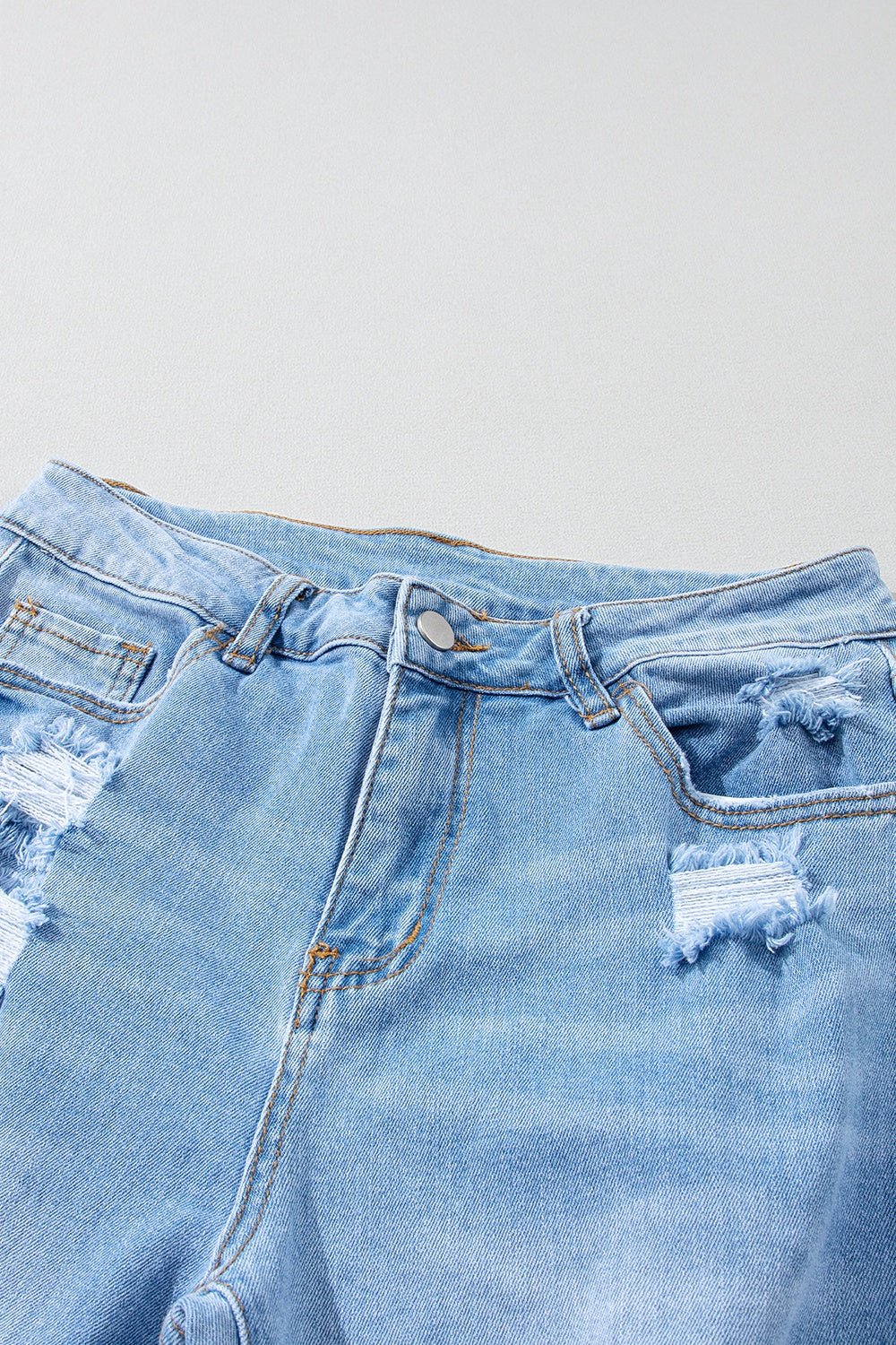 Distressed Raw Hem Jeans with Pockets - Mad Gringa Hats & Boutique