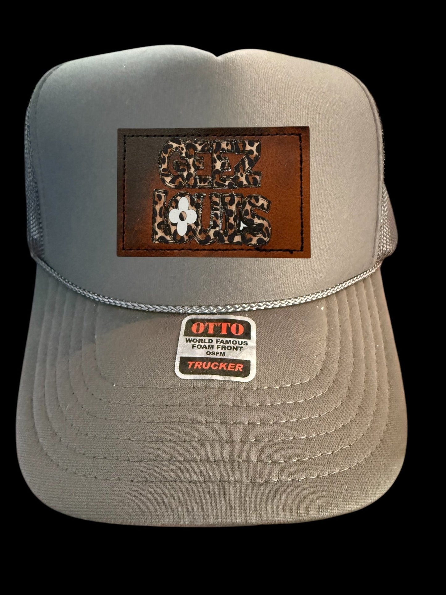 Geez Louis Leather Patch - Brown - Mad Gringa Hats & Boutique