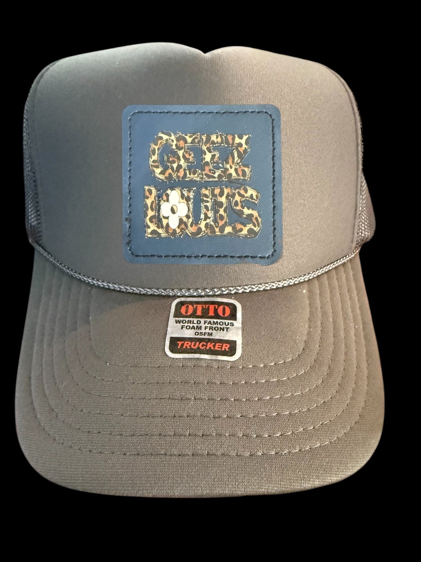 Geez Louis Leather Patch - Navy - Mad Gringa Hats & Boutique