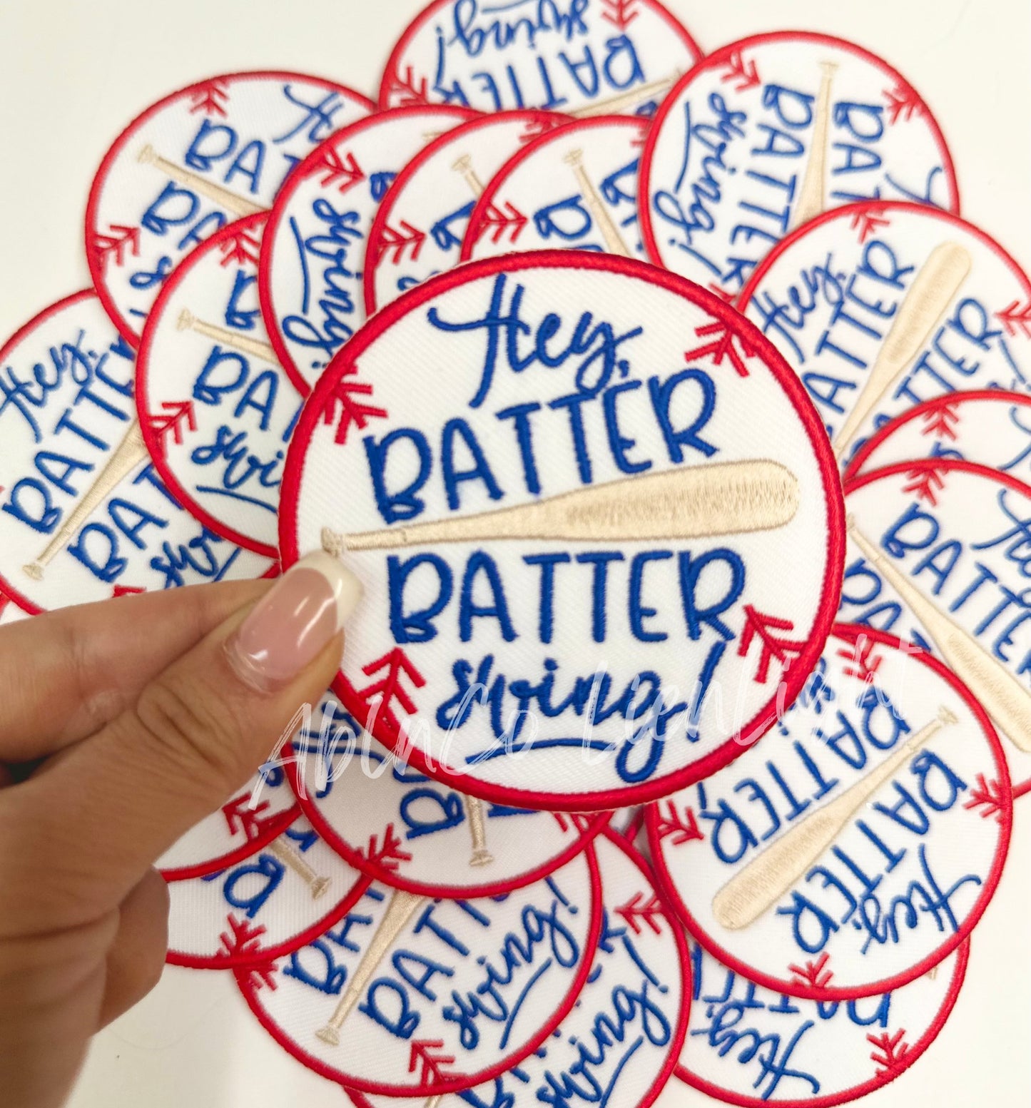 Hey batter batter swing baseball trucker hat patch iron on - Mad Gringa Hats & Boutique