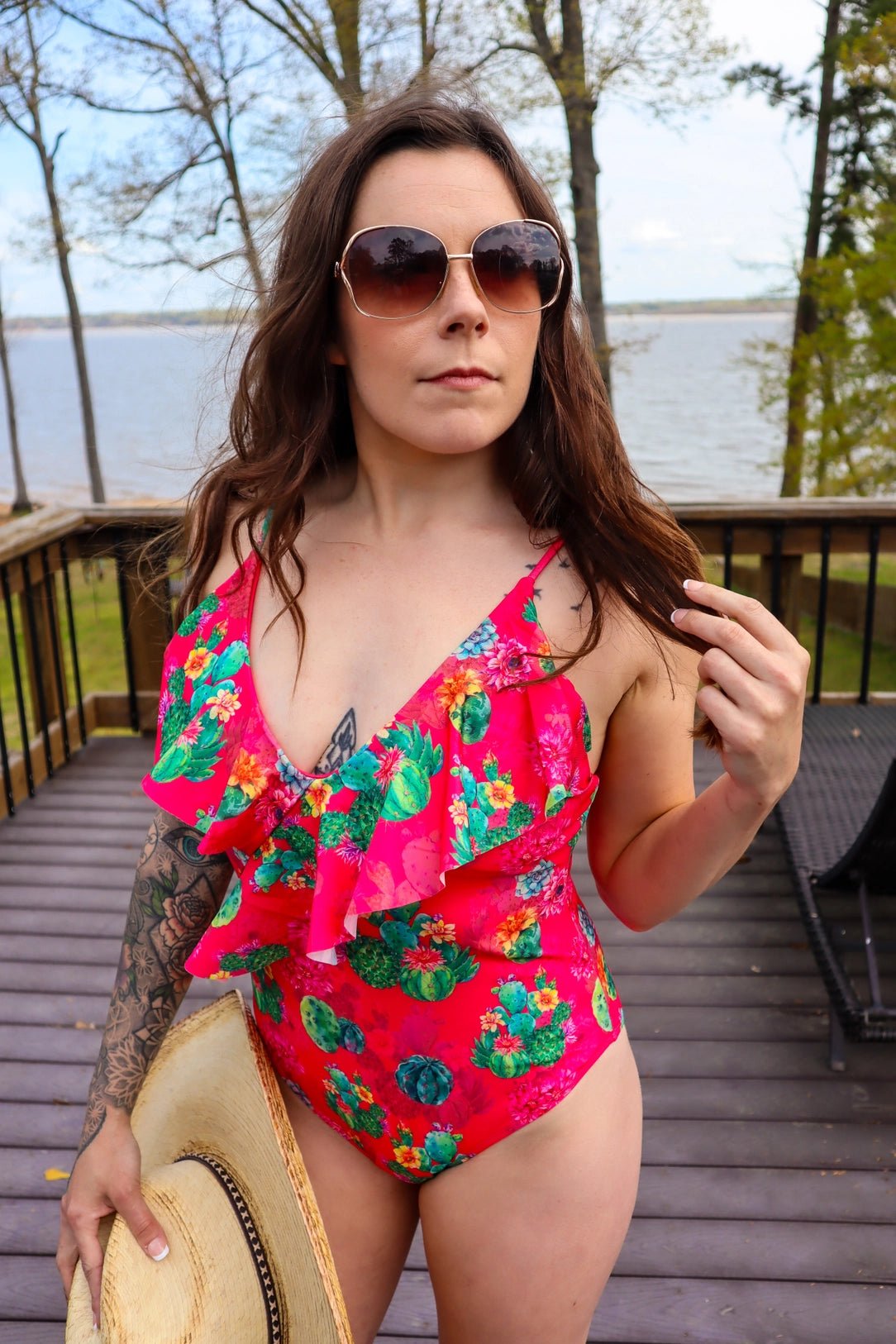 NEW ARRIVAL-Travis Surplice Flounce Swimsuit - Mad Gringa Hats & Boutique