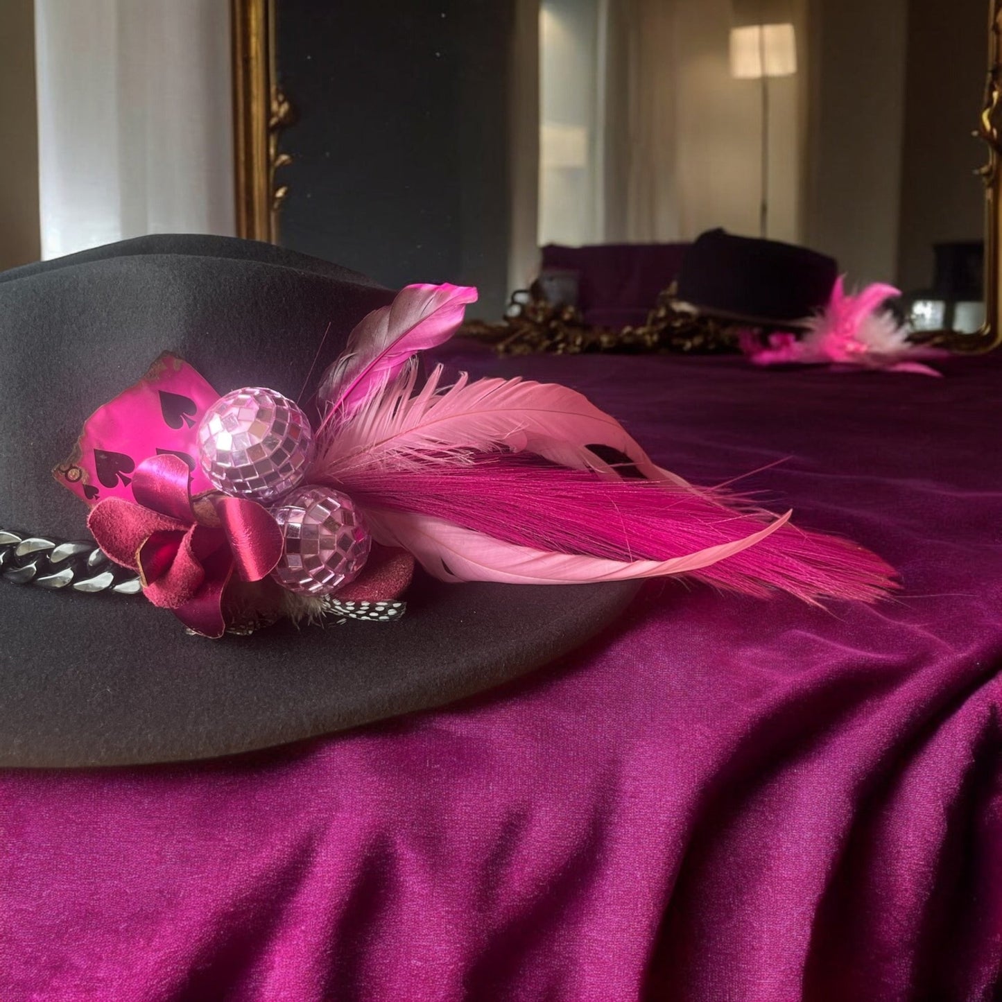 Pink Rhinestone Cowgirl Hat Fascinator - Mad Gringa Hats & Boutique