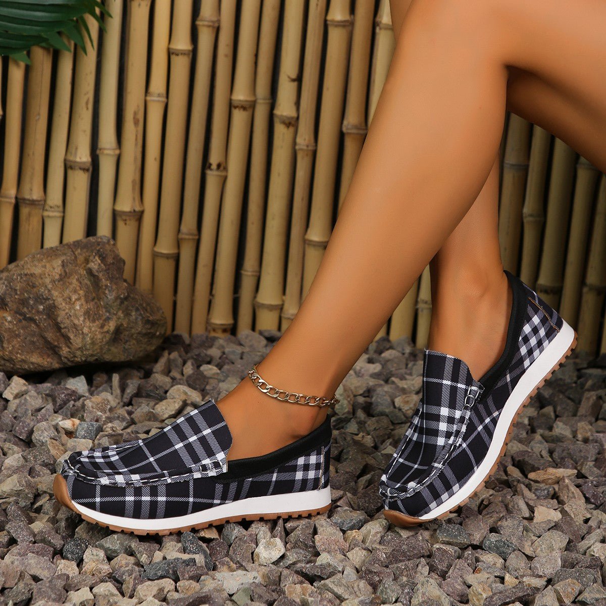 Plaid Round Toe Slip - Ons - Mad Gringa Hats & Boutique