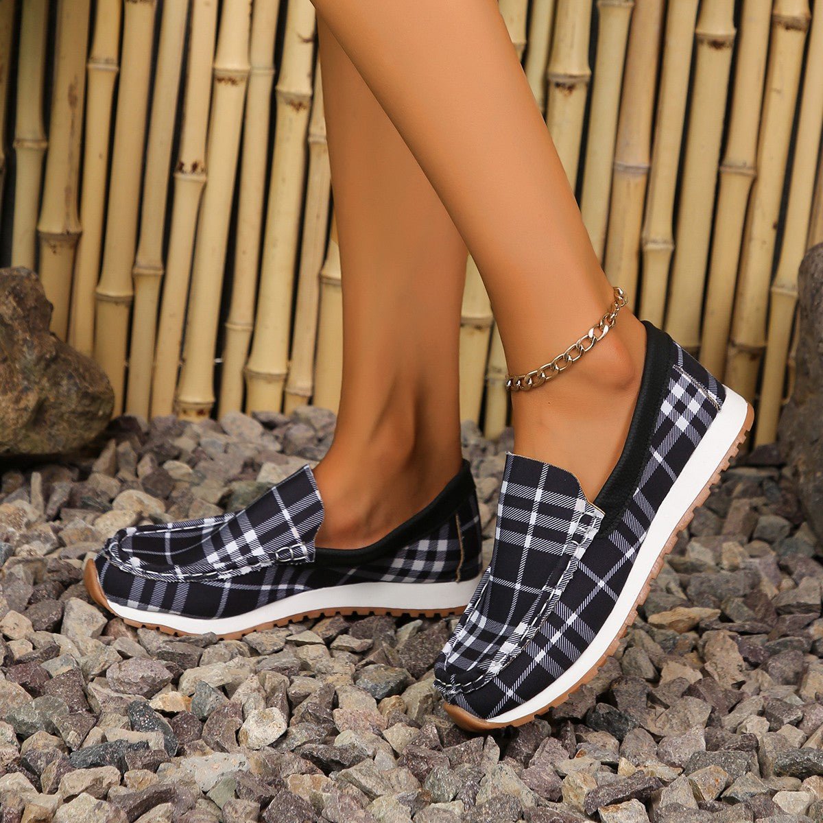 Plaid Round Toe Slip - Ons - Mad Gringa Hats & Boutique