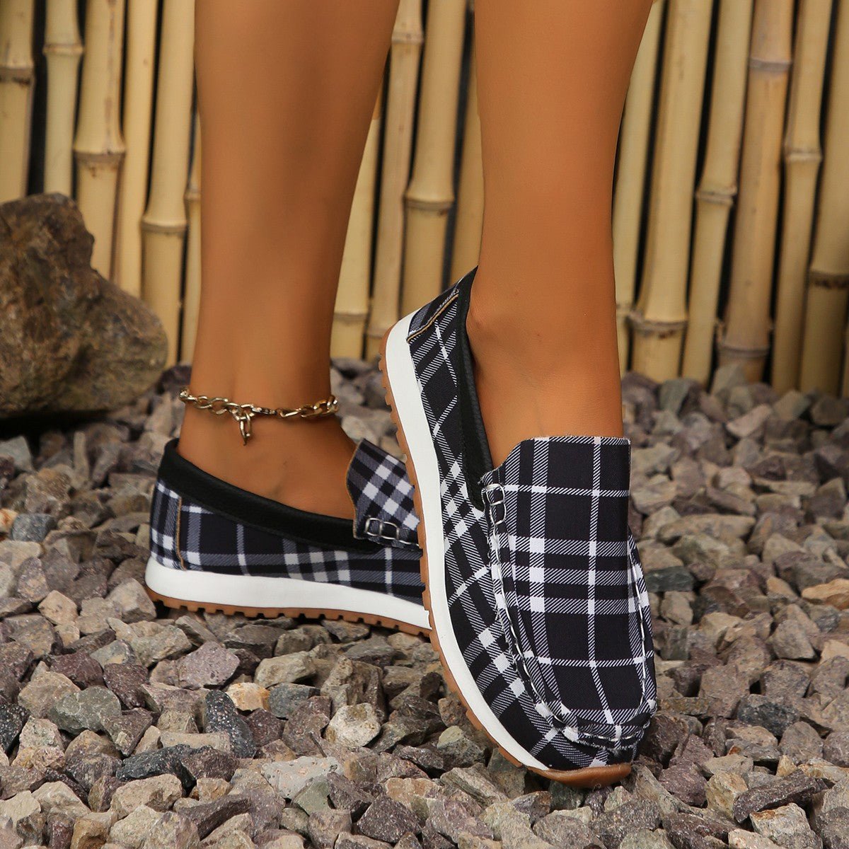 Plaid Round Toe Slip - Ons - Mad Gringa Hats & Boutique