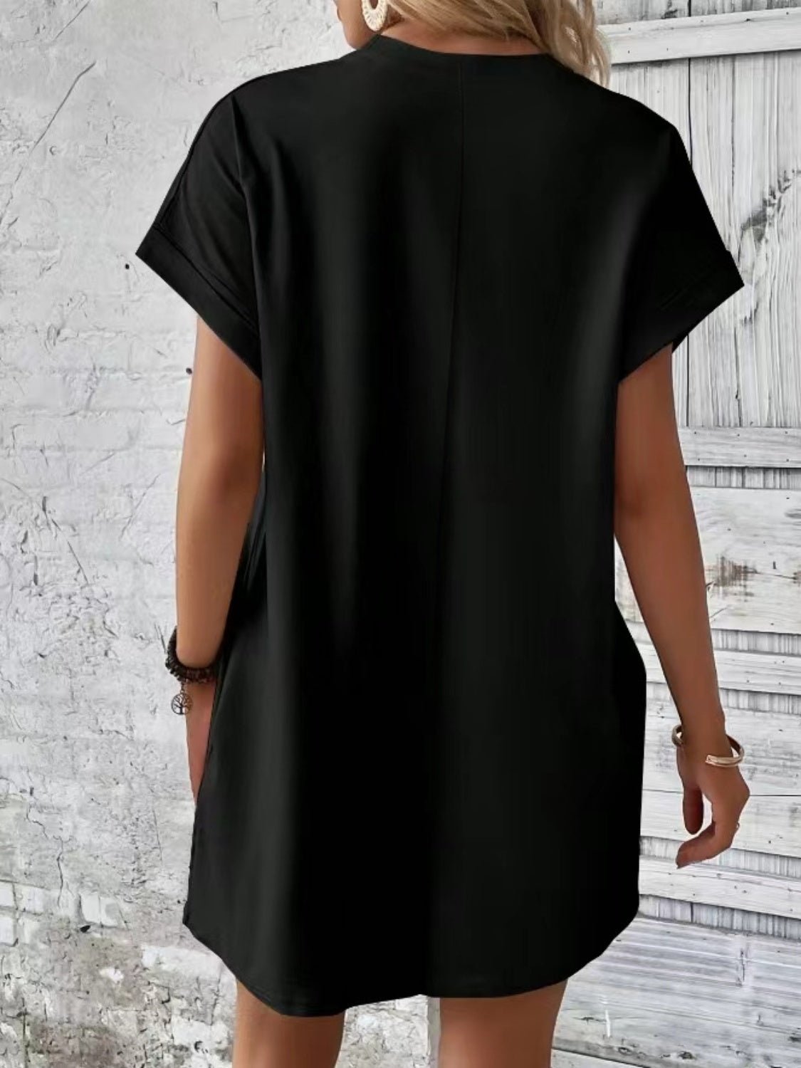 Pocketed Round Neck Short Sleeve Dress - Mad Gringa Hats & Boutique