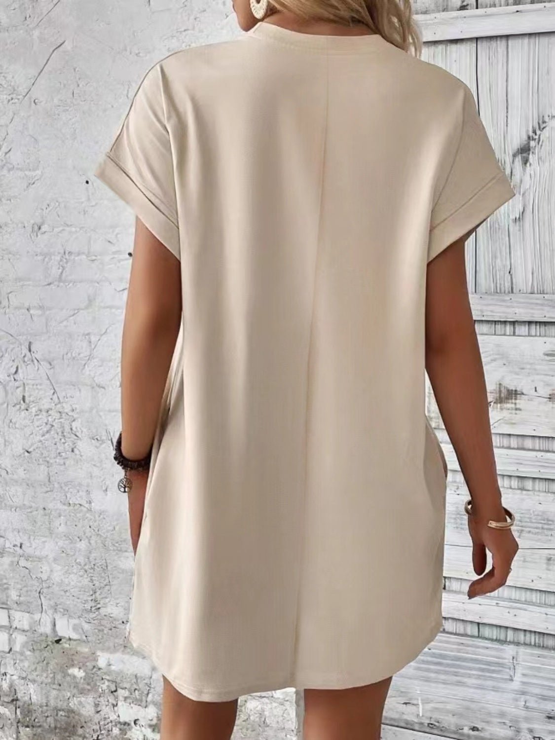 Pocketed Round Neck Short Sleeve Dress - Mad Gringa Hats & Boutique