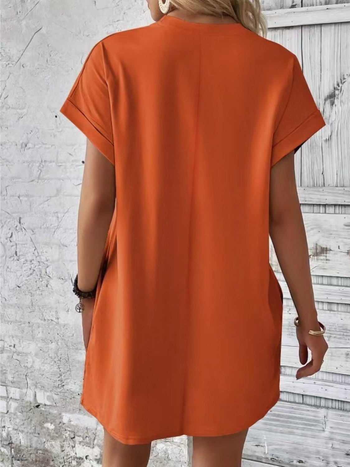 Pocketed Round Neck Short Sleeve Dress - Mad Gringa Hats & Boutique