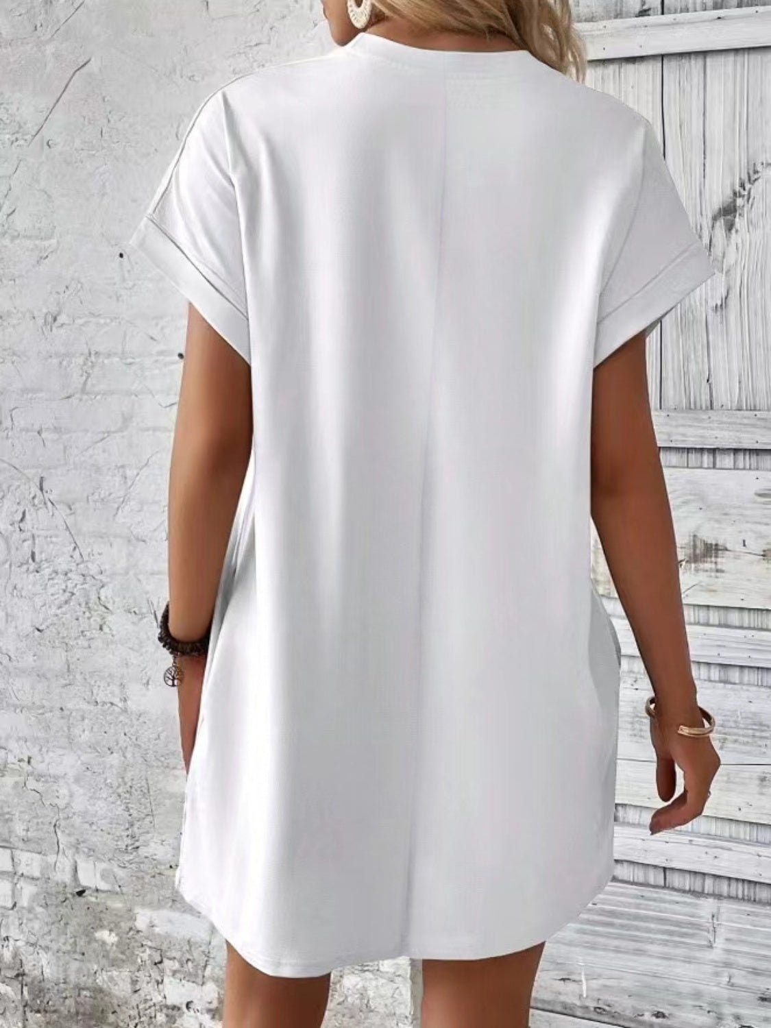 Pocketed Round Neck Short Sleeve Dress - Mad Gringa Hats & Boutique