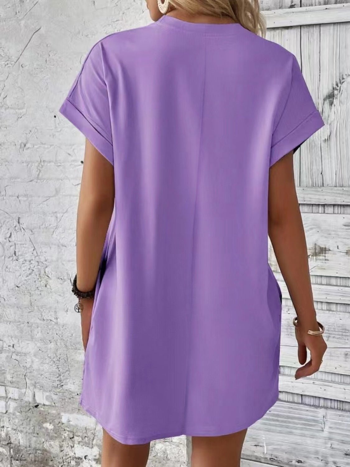 Pocketed Round Neck Short Sleeve Dress - Mad Gringa Hats & Boutique