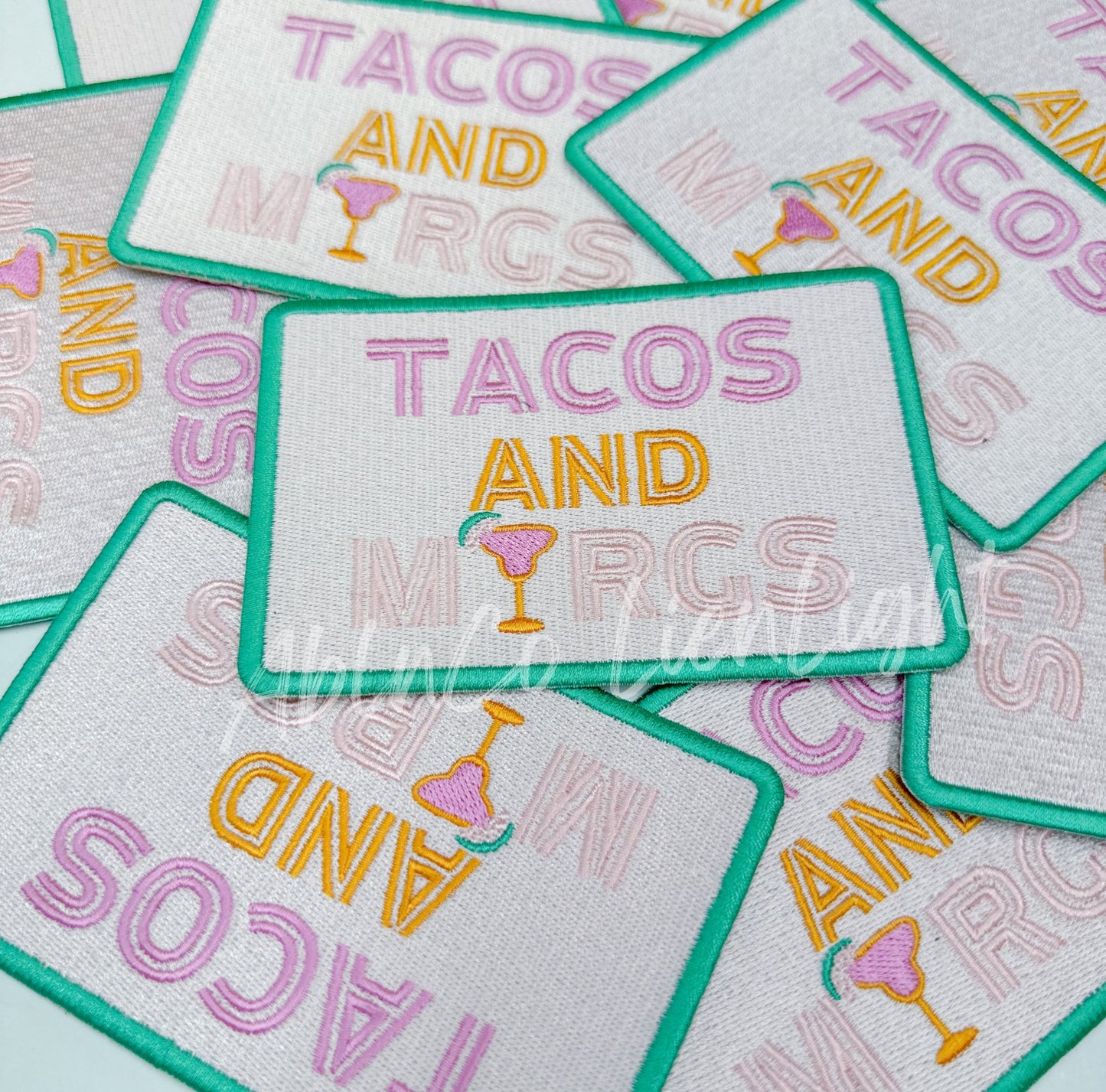 Preppy tacos & margs patch, trucker hat embroidery patch - Mad Gringa Hats & Boutique