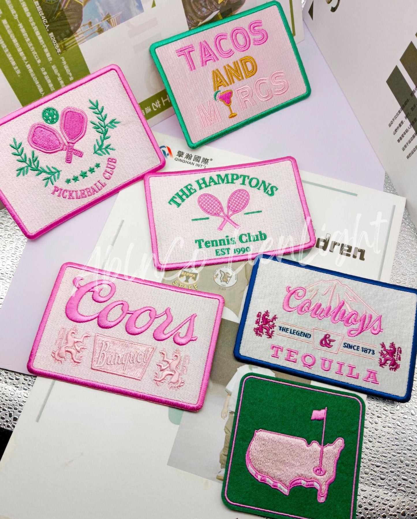 Preppy tacos & margs patch, trucker hat embroidery patch - Mad Gringa Hats & Boutique