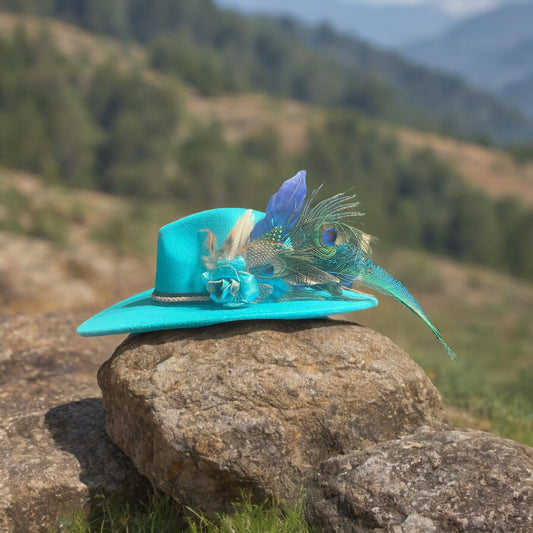 Pretty in Peacock Hat Fascinator - Mad Gringa Hats & Boutique