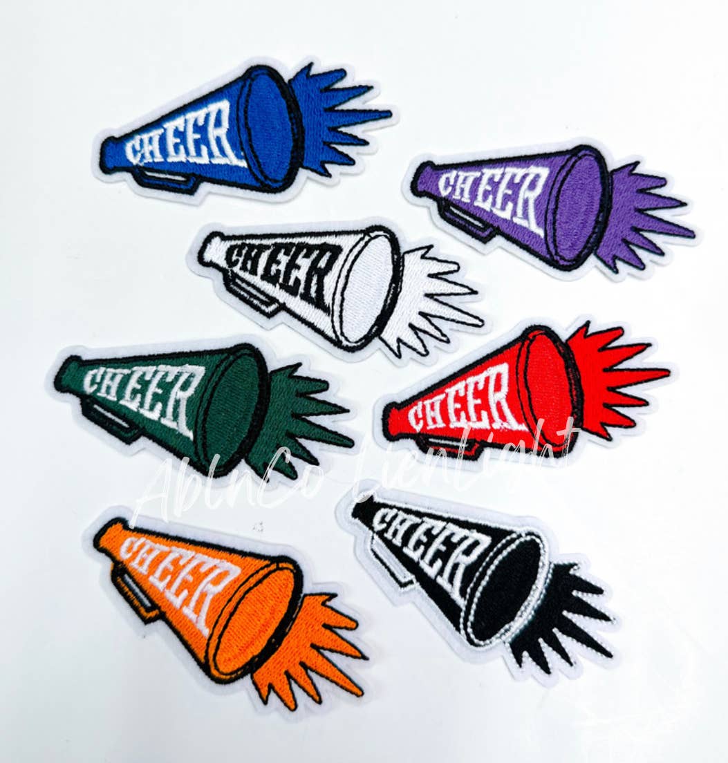 Purple cheer megaphone patch trucker hat patch iron on - Mad Gringa Hats & Boutique