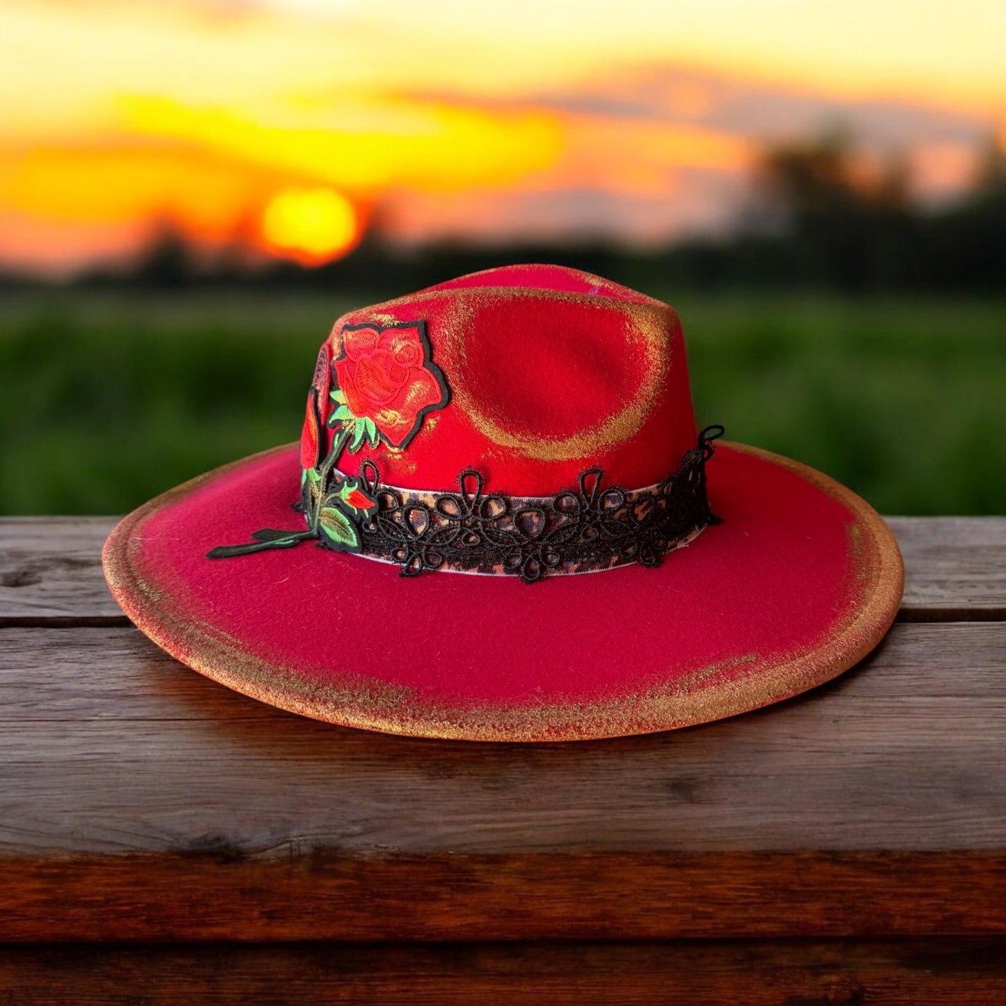 Red Roses Rancher Hat - Mad Gringa Hats & Boutique
