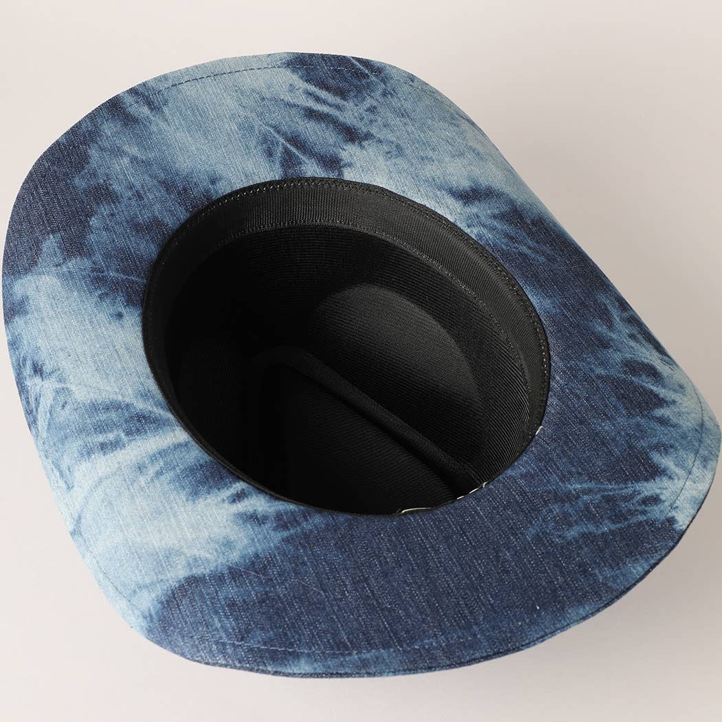 Shiny Rhinestone Band Denim Cowboy Hat - Mad Gringa Hats & Boutique