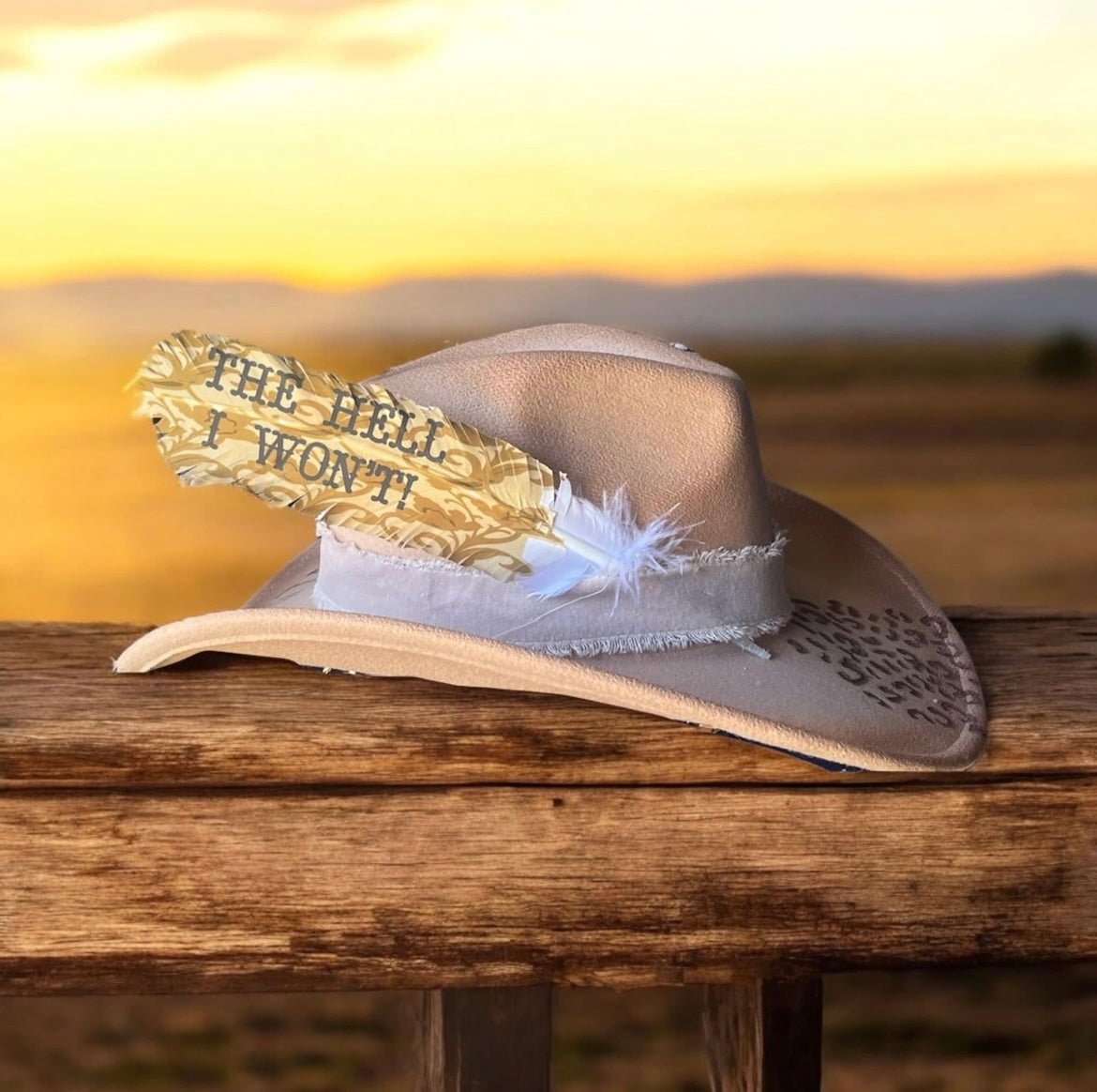 The Hell I Won’t Hat Feather - Mad Gringa Hats & Boutique