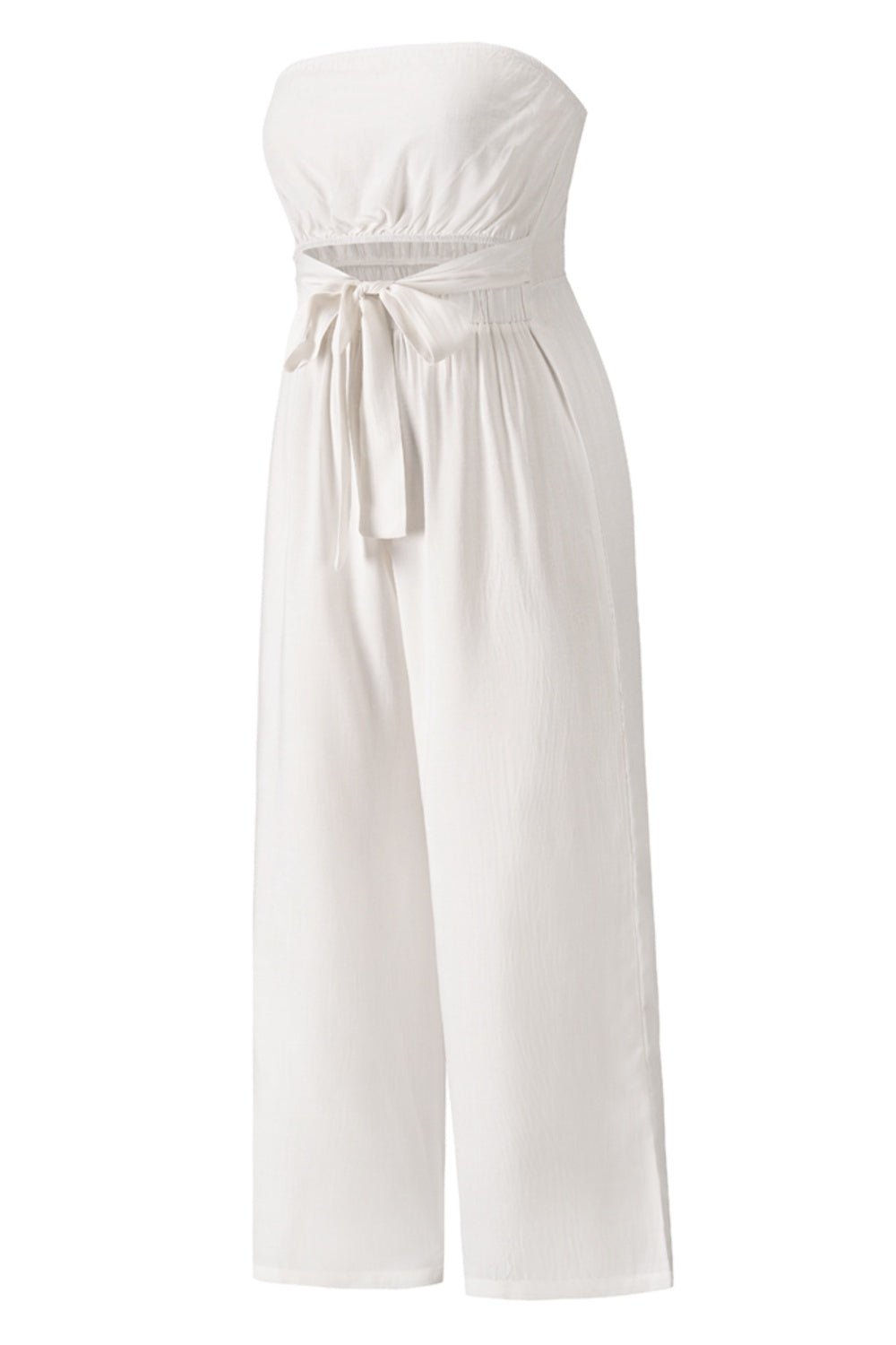 Tied Cutout Tube Wide Leg Jumpsuit - Mad Gringa Hats & Boutique