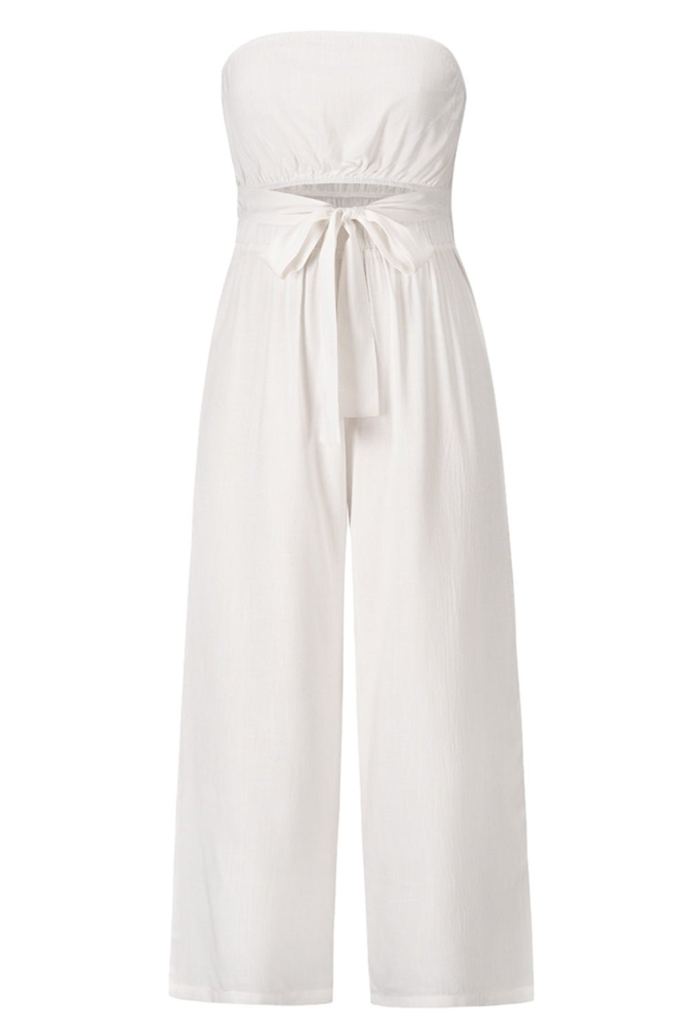 Tied Cutout Tube Wide Leg Jumpsuit - Mad Gringa Hats & Boutique