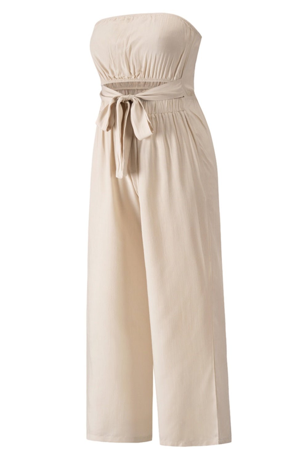 Tied Cutout Tube Wide Leg Jumpsuit - Mad Gringa Hats & Boutique