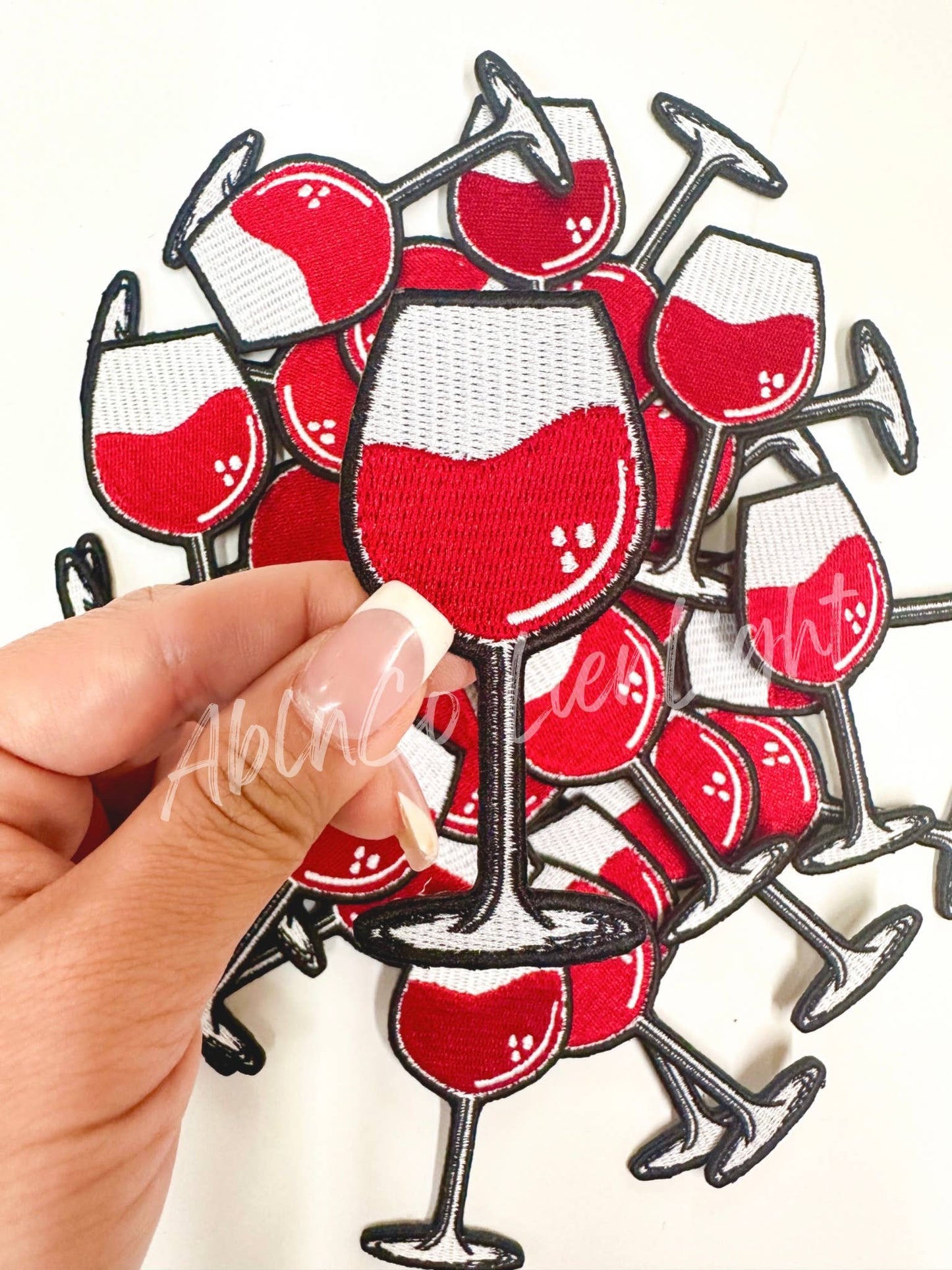 Trucker hat patches 3” red wine embroidery patch iron on - Mad Gringa Hats & Boutique
