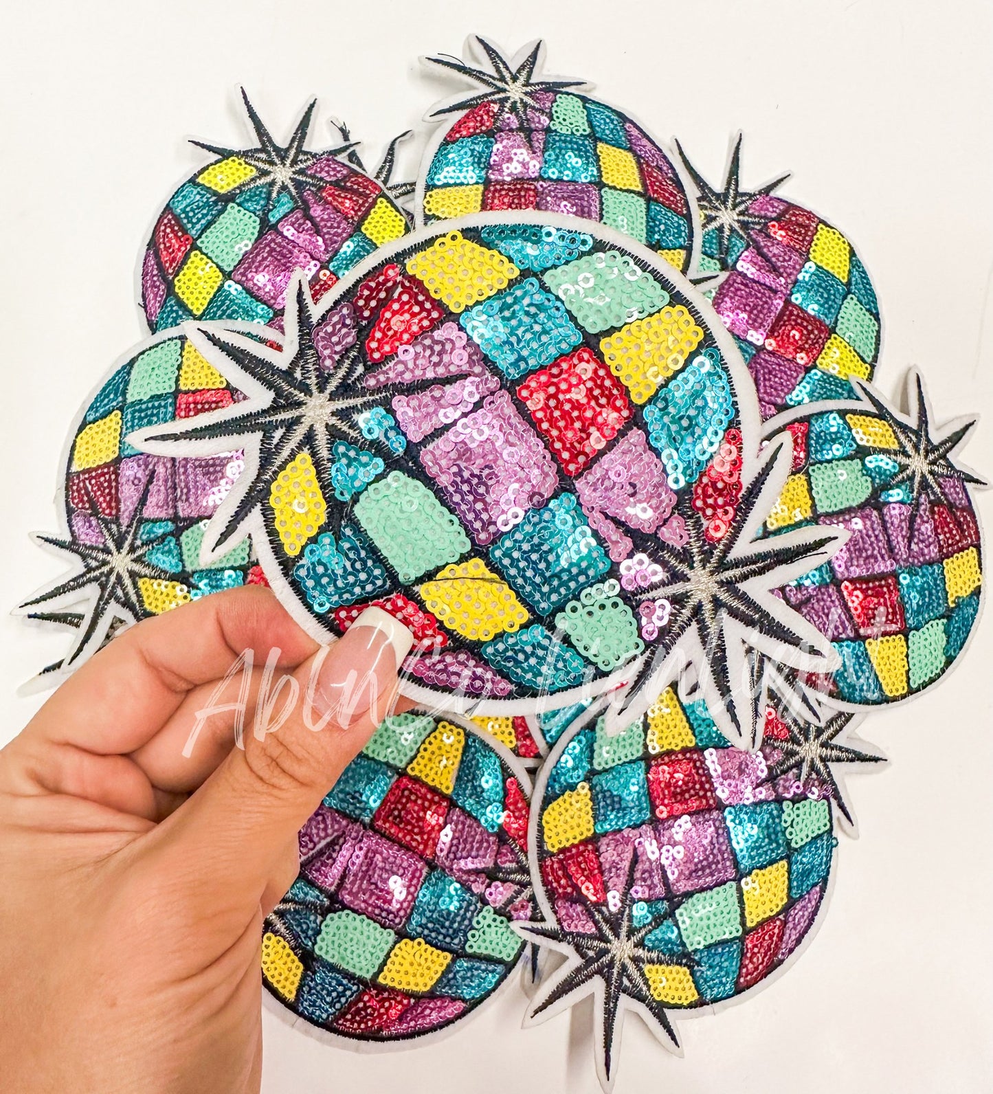 Trucker hat patches disco ball sequins patch iron on - Mad Gringa Hats & Boutique