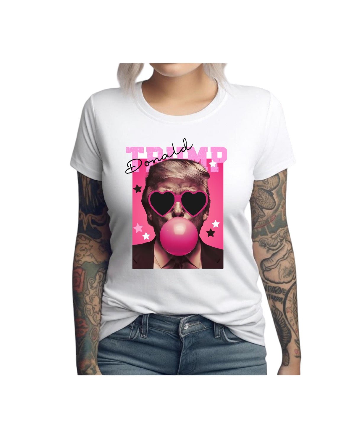 Trump Blowing Bubble Tee - Mad Gringa Hats & Boutique