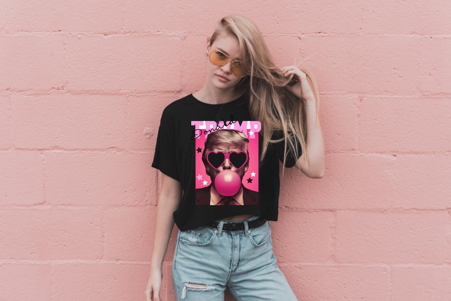 Trump Blowing Bubble Tee - Mad Gringa Hats & Boutique