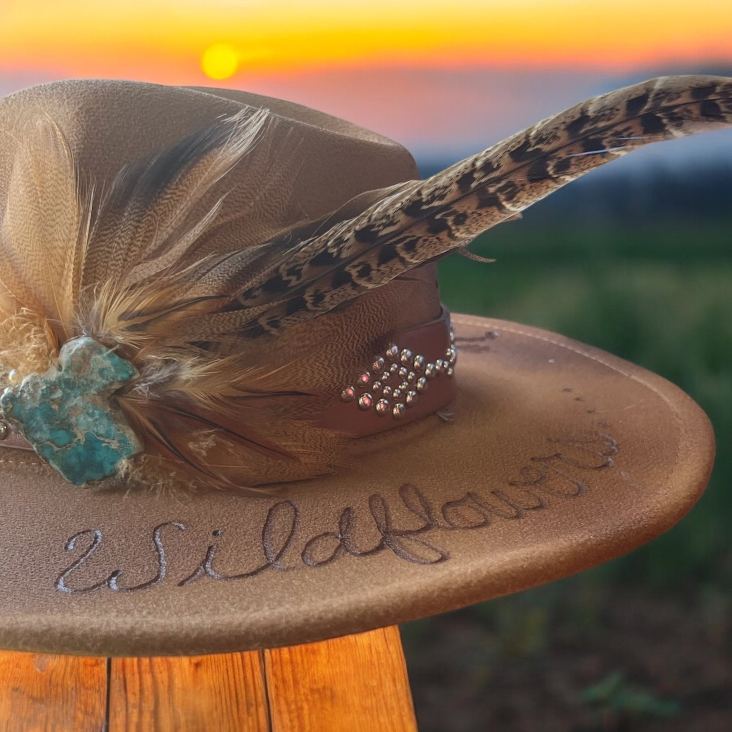 Wildflowers and Wild Horses Burned Hat - Mad Gringa Hats & Boutique