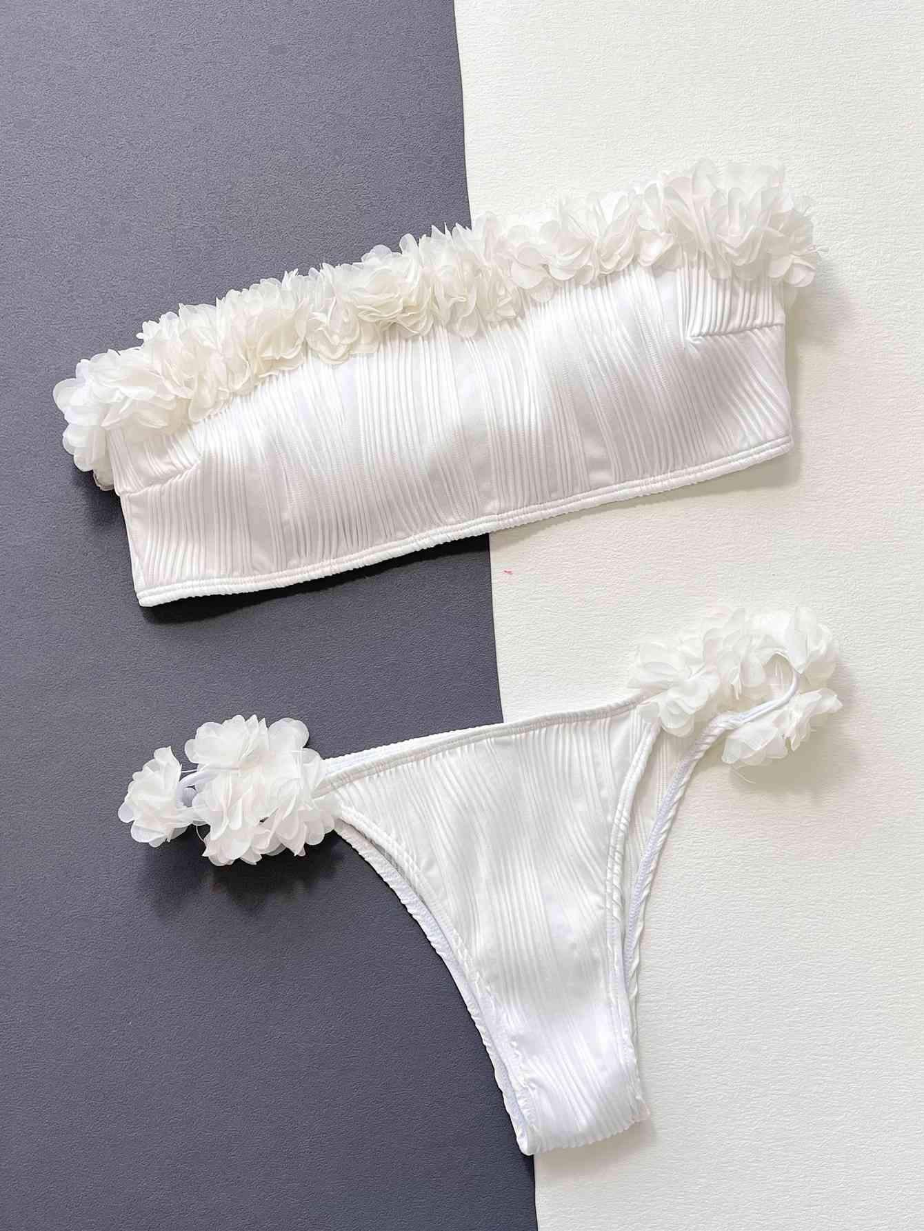 Applique Tie Back Two-Piece Bikini Set - Mad Gringa Hats & Boutique