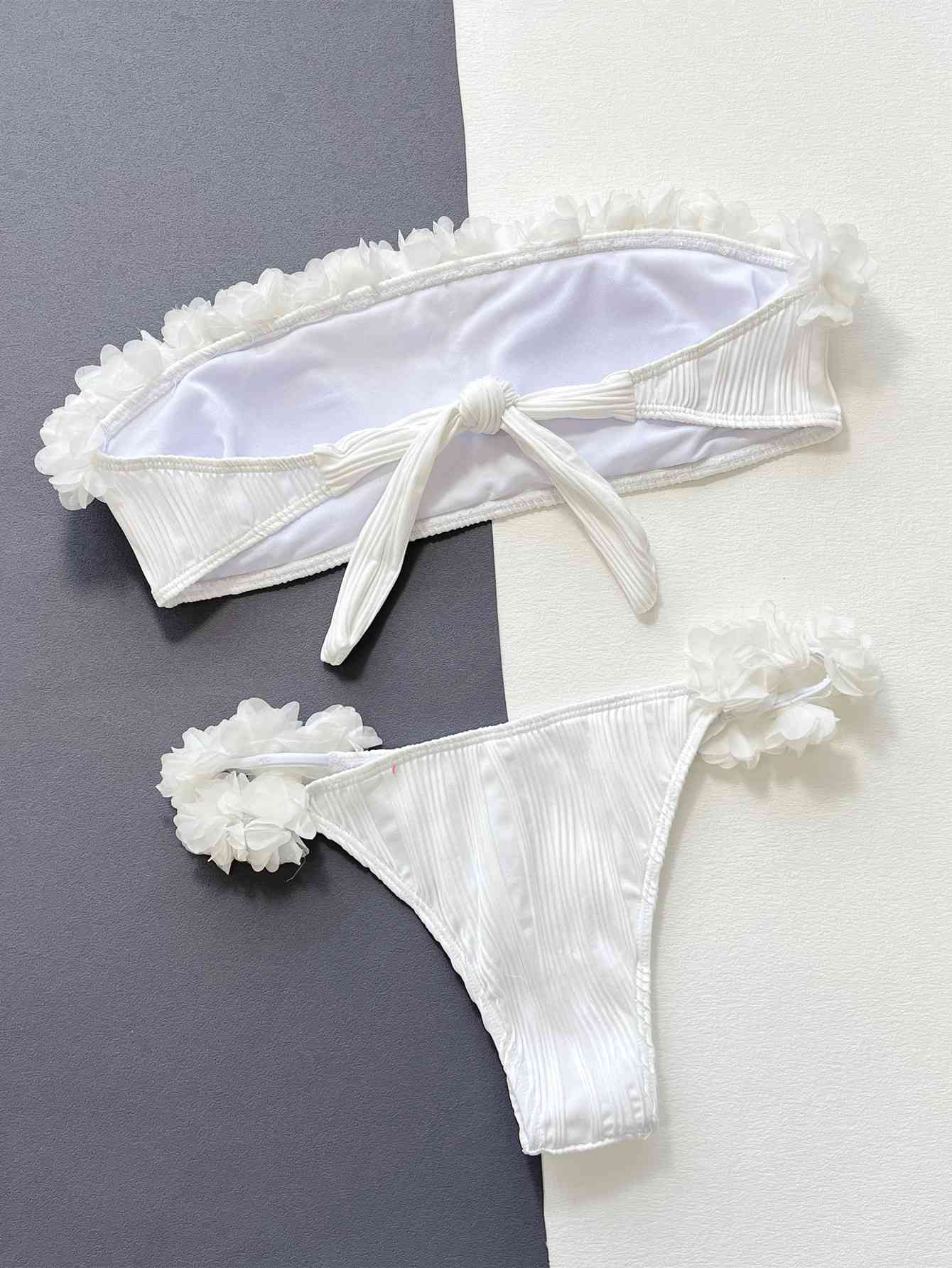 Applique Tie Back Two-Piece Bikini Set - Mad Gringa Hats & Boutique