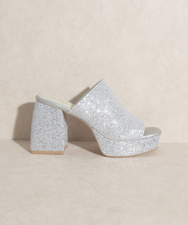 CRYSTAL-RHINESTONE PLATFORM SLIDE HIGH HEEL - Mad Gringa Hats & Boutique