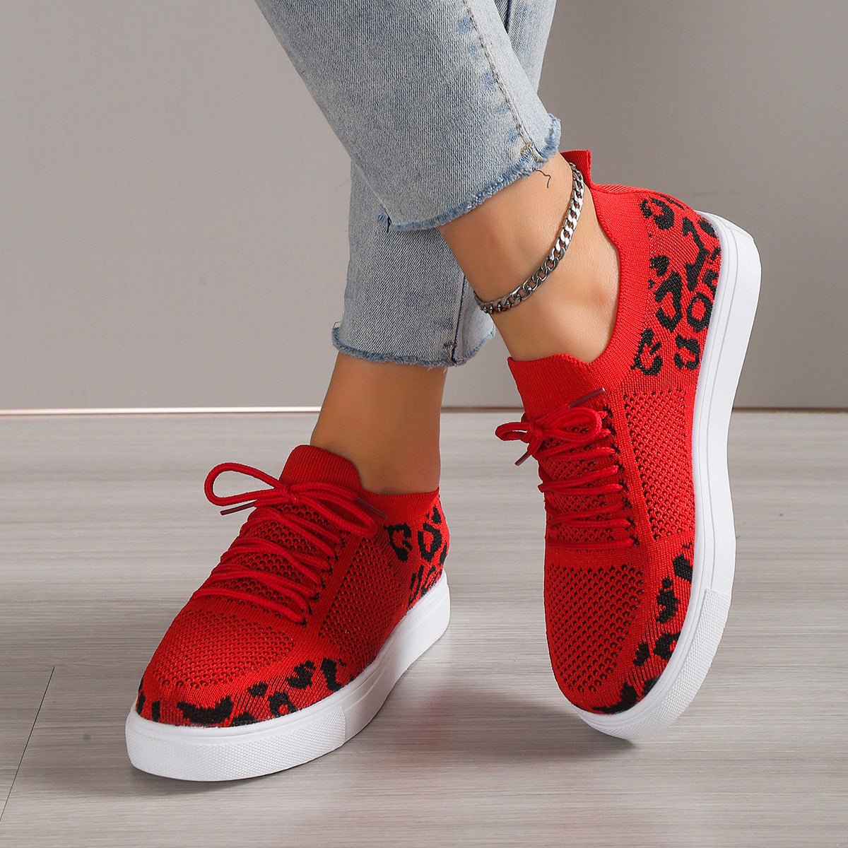 Lace-Up Leopard Flat Sneakers - Mad Gringa Hats & Boutique