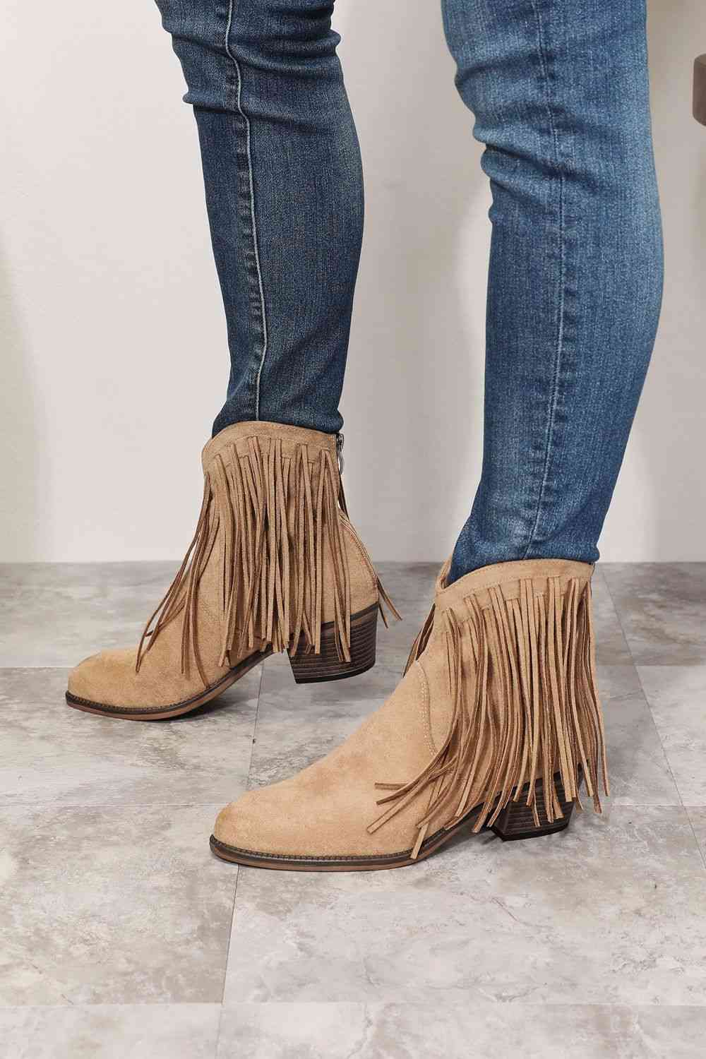 Legend Women's Fringe Cowboy Western Ankle Boots - Mad Gringa Hats & Boutique
