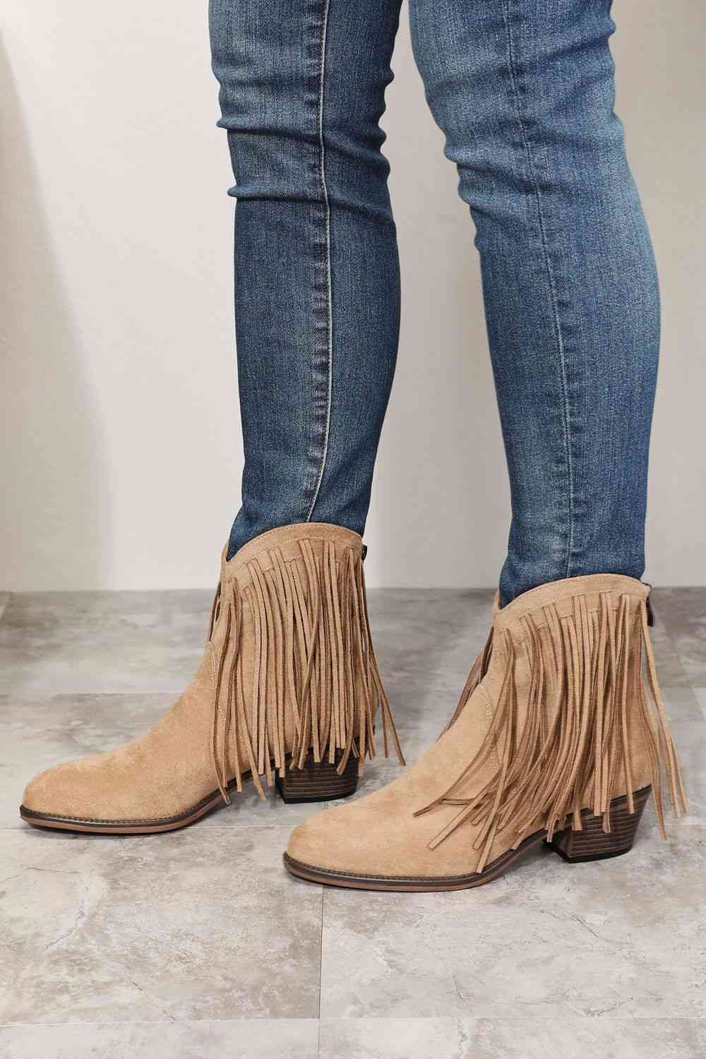 Legend Women's Fringe Cowboy Western Ankle Boots - Mad Gringa Hats & Boutique