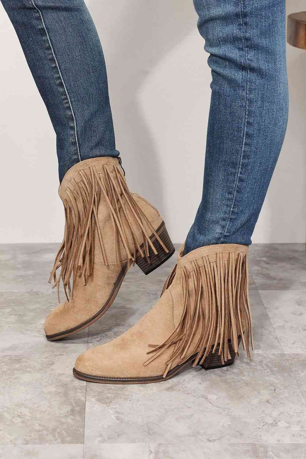 Legend Women's Fringe Cowboy Western Ankle Boots - Mad Gringa Hats & Boutique