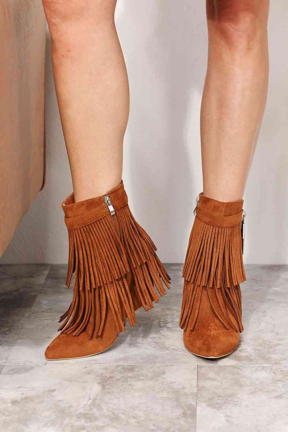 Legend Women's Tassel Wedge Heel Ankle Booties - Mad Gringa Hats & Boutique