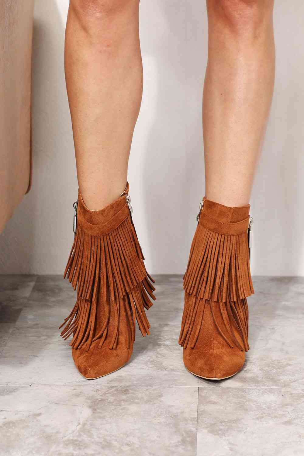 Legend Women's Tassel Wedge Heel Ankle Booties - Mad Gringa Hats & Boutique