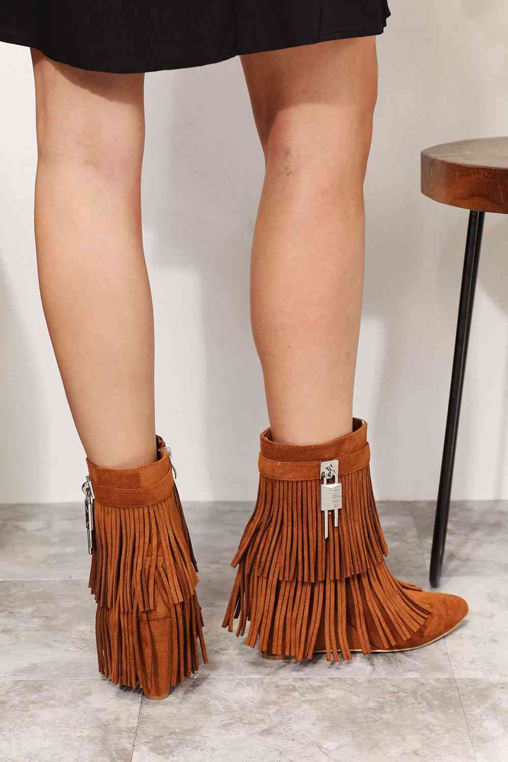 Legend Women's Tassel Wedge Heel Ankle Booties - Mad Gringa Hats & Boutique