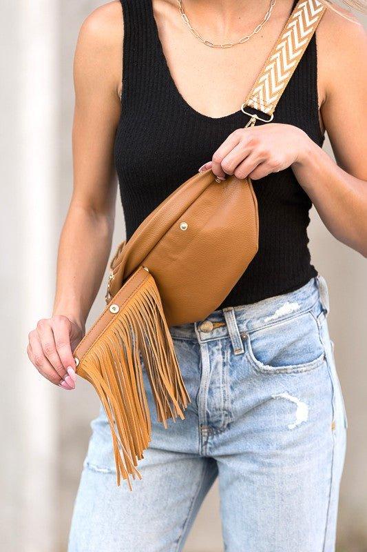 Nora Removable Fringe Crossbody Sling - Mad Gringa Hats & Boutique