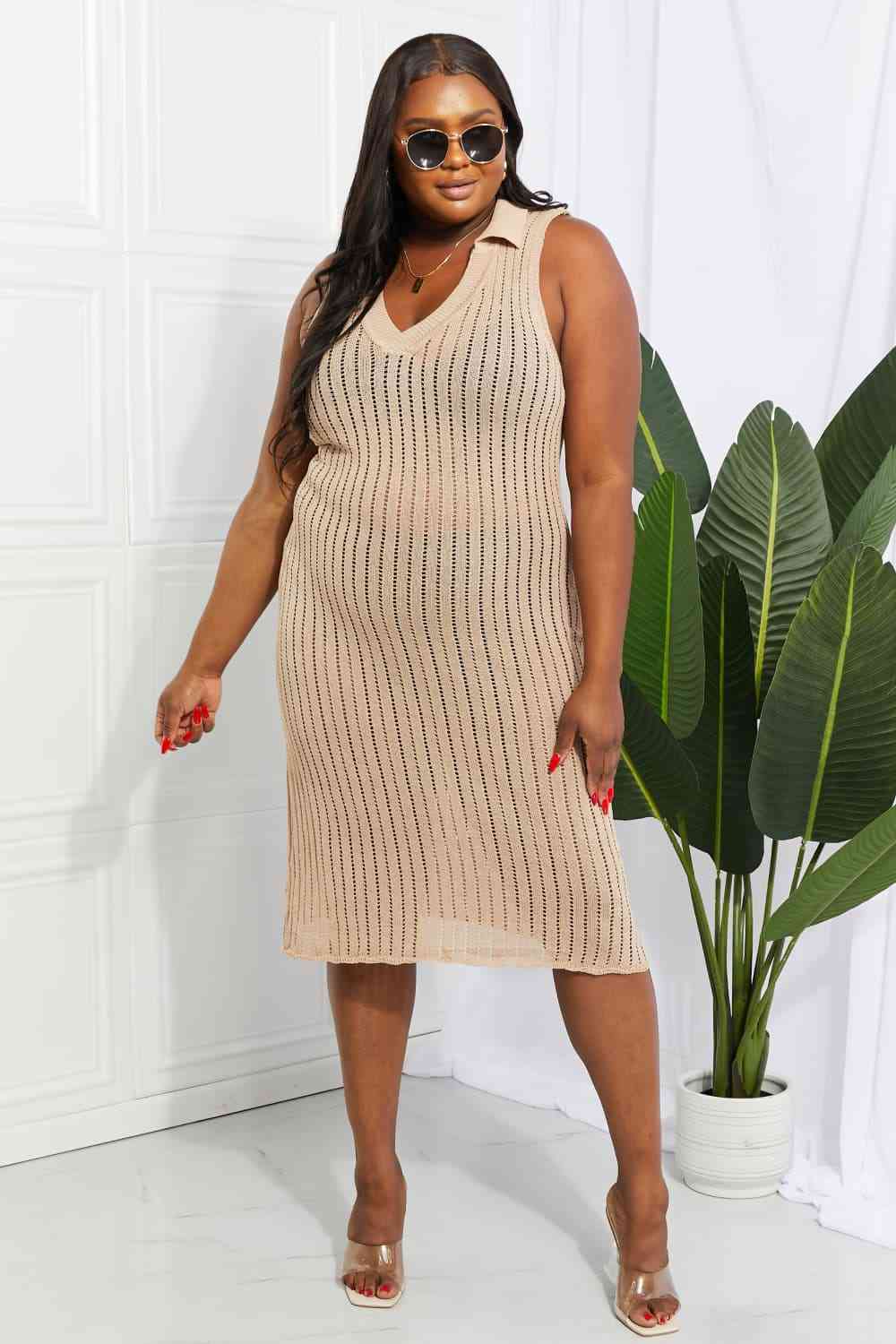 Openwork Johnny Collar Cover Up Dress - Mad Gringa Hats & Boutique